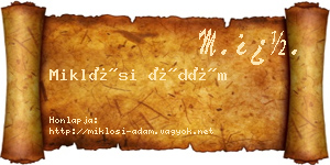 Miklósi Ádám névjegykártya